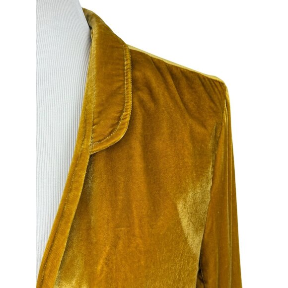 RARE Free People Golden Crushed Velvet Maxi Duster | Boho Cottagecore Whimsigoth - Picture 5 of 16